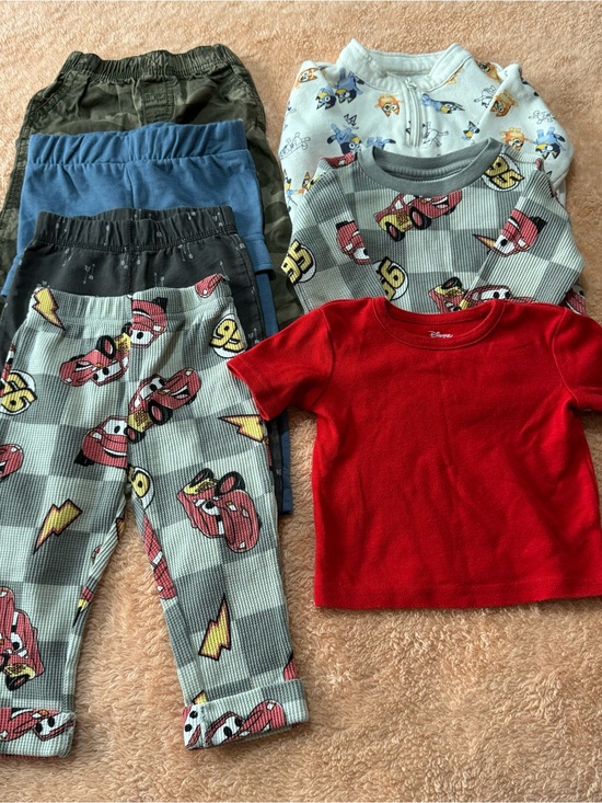 Disney Other - Baby Boy 12M Clothing Bundle – 7 Pieces Disney Cars Bluey Carter’s